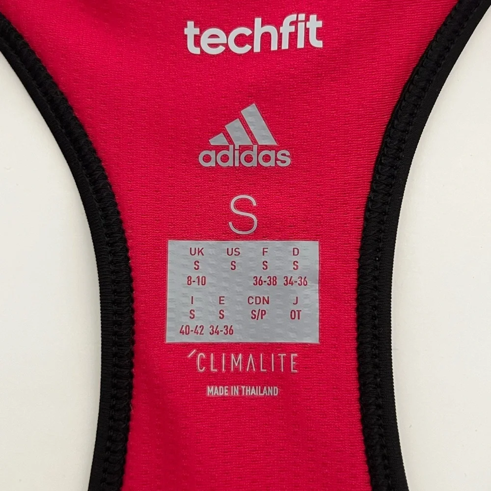Adidas Techfit Bra Non-Padded Sz S Red & Black NWT